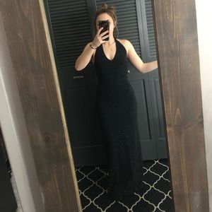 Beautiful long black shimmer pattern dress